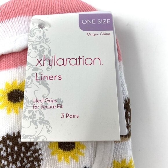 Target Xhilaration Hedgehog 3pk Liner Socks White/Peach/Heather Gray Size 4-10 - Picture 3 of 6